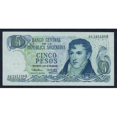 5 pesos Ley 18188 